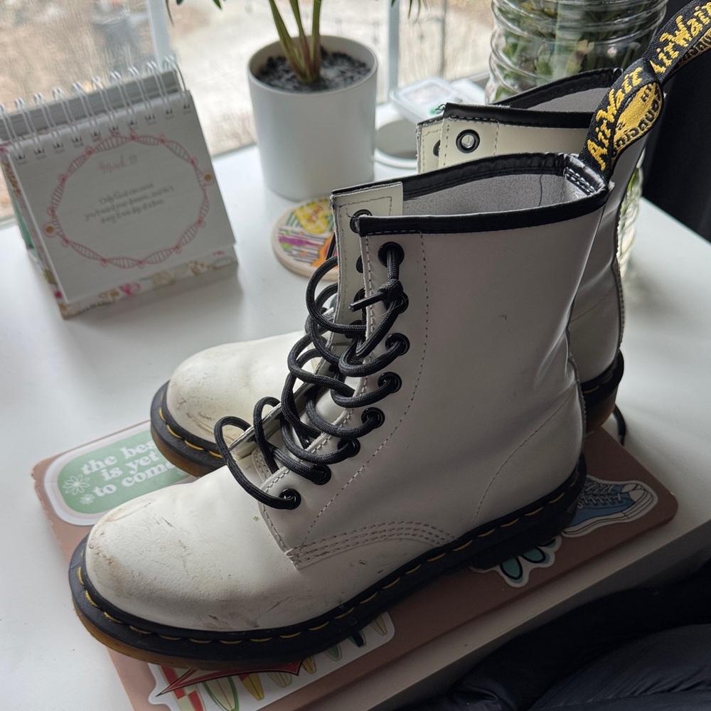 Dr. Martens White Combat Boots
